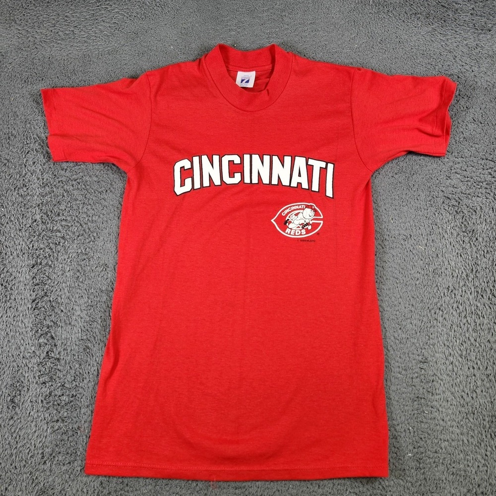 Vintage Cincinnati Reds T-Shirt 1980s Logo Seven Single Stitch USA MLB Medium